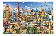 Puzzle Symbols of Europe Miniature Educa miniatúrne 1000 dielov a Fix lepidlo