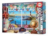 Puzzle Life in the Port Educa 1000 dielov a Fix lepidlo