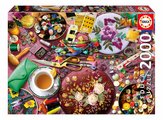 Puzzle The Sewing Table Educa 2000 dielov a Fix lepidlo
