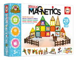 Stavebnica magnetická Ekologická farma Magnetics Eco Farm Educa 28 farebných dielikov s 2 figúrkami zvieratiek