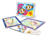Maľovanie podľa čísiel More Magic Art Number Under The Sea Educa 3 obrázky s 5 farbami štetcom a paletou od 4 rokov