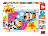 Maľovanie podľa čísiel More Magic Art Number Under The Sea Educa 3 obrázky s 5 farbami štetcom a paletou od 4 rokov