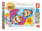 Maľovanie podľa čísiel More Magic Art Number Under The Sea Educa 3 obrázky s 5 farbami štetcom a paletou od 4 rokov