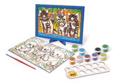 Maľovanie podľa čísiel Šteniatka a mačičky Magic Art Number Cats & Dogs Educa 2 obrázky s rámikom a 9 farieb so štetcom a paletou od 9 rokov