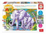 Maľovanie podľa čísiel Divoké zvieratá Magic Art Number Wild Animals Educa 2 obrázky s rámikom a 9 farieb so štetcom a paletou od 9 rokov