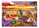 Puzzle Dogs Playing on the Beach Educa 1000 dielov a Fix lepidlo