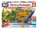 Náučná hra s interaktívnym perom Dinosaury a zvieratá Pen Educa so zvukom 8 stránok so 16 témami od 5 rokov v španielčine