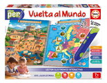 Náučná hra s interaktívnym perom Okolo sveta Around the World Pen Educa so zvukom 8 stránok so 16 témami od 7 rokov v španielčine