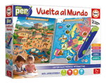 Náučná hra s interaktívnym perom Okolo sveta Around the World Pen Educa so zvukom 8 stránok so 16 témami od 7 rokov v španielčine