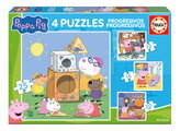 Puzzle Peppa Pig Progressive Educa progresívne 12-16-20-25 dielov