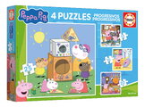 Puzzle Peppa Pig Progressive Educa progresívne 12-16-20-25 dielov