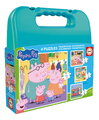 Puzzle v kufríku Peppa Pig Progressive Educa progresívne 6-9-12-16 dielikov