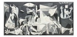 Puzzle panoramatické Guernica Pablo Picaso Miniature Educa miniatúrne 1000 dielov a Fix lepidlo