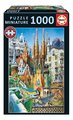 Puzzle Collage Gaudi Miniature Educa miniatúrne 1000 dielov a Fix lepidlo
