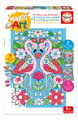 Maľovanie podľa čísiel Plameniak Magic Art Number Flamingos Educa 2 obrázky s rámikom a 9 farieb so štetcom a paletou od 9 rokov