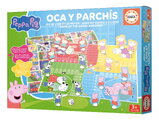 Spoločenská hra Peppa Pig Parchesi & Goose Educa pre 2-4 hráčov v španielčine, angličtine, francúzštine a portugalčine od 3 rokov EDU20437