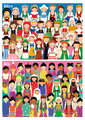 Puzzle Girls of Europe & Asia Educa 2x100 dielov od 6 rokov EDU20478