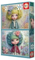 Puzzle Flower Girls Educa 2x100 de piese de la 6 ani