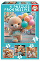Puzzle Teddy Bears in Park Educa progresivní 12-16-20-25 dílků