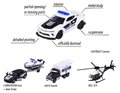 Autíčka policajné Police Force 4 Pieces Giftpack Majorette kovové dĺžka 7,5 cm sada 4 druhov v darčekovom balení