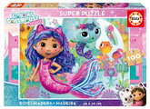 Puzzle dřevěné Gabby´s Dollhouse Educa 100 dílků od 6 let