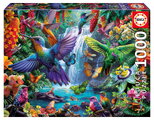 Puzzle Tropical Hummingbirds Educa 1000 dílků a Fix lepidlo