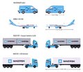 Autíčko prepravné MAERSK Transport Vehicles Majorette kovové 17 cm dĺžka 3 druhy