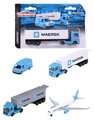 Autíčko prepravné MAERSK Transport Vehicles Majorette kovové 17 cm dĺžka 3 druhy