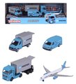 Autíčka prepravné MAERSK 4 Pieces Giftpack Majorette kovové 7,5 cm dĺžka sada 4 druhov v darčekovom balení