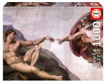 Puzzle The Creation of Adam Michelangelo Educa 1000 dílků a Fix lepidlo