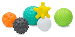 Senzorické loptičky s textúrami Textured Multi Ball Set Infantino 6 farebných loptičiek od 6 mes