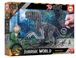 Puzzle dinosaurus Velociraptor 3D Creature Puzzle Educa dĺžka 55 cm 64 dielov od 6 rokov EDU20717