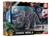 Puzzle dinosaurus Triceratops 3D Creature Puzzle Educa dĺžka 43 cm 67 dielov od 6 rokov EDU20718