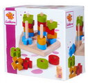 Drevená skladačka veža Stacking Toy Eichhorn s 5 rôznymi farebnými tvarmi 21 dielov od 12 mes