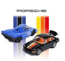 Mașinuță Porsche Premium Majorette 6 tipuri diferite, metal, cu piese mobile, lungime 7,5 cm, 1:64