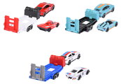 Mașinuță cu remorcă Porsche Deluxe Majorette metalice cu piese mobile 3 tipuri diferite, lungime 18 cm