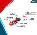 Mașinuță cu remorcă Porsche Deluxe Majorette metalice cu piese mobile 3 tipuri diferite, lungime 18 cm