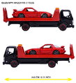 Camion cu mașinuță JDM Legends Majorette metalice, 3 tipuri diferite, lungime 1:64