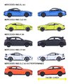 Autíčka Mercedes-AMG Majorette kovové 5 druhov v darčekovom boxe dĺžka 7,5 cm 1:64