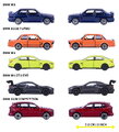 Mașinuțe BMW Giftpack Majorette set metalic de 5 tipuri în ambalaj cadou, lungime 7,5 cm, 1:64