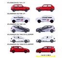 Mașinuțe Golf GTi Giftpack Majorette set metalic de 5 tipuri, în ambalaj cadou, lungime 7,5 cm, 1:64