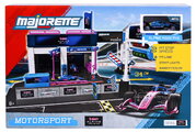 Garaj cu uși care se deschid Motorsport Alpine Pit Stop Majorette cu modelul unei mașinuțe Formula 1:64, de la 5 ani