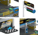Garáž s otvárateľnými dverami Motorsport DTM Pit Stop Majorette s modelom autíčka Porsche 1:64  MJ2106002