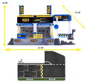 Garáž s otvárateľnými dverami Motorsport DTM Pit Stop Majorette s modelom autíčka Porsche 1:64  MJ2106002