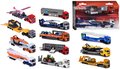 Nákladné auto transportér City Transporter Majorette kovový s pohyblivými časťami 20 cm dĺžka rôzne druhy