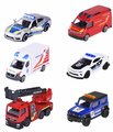 Autíčka zásahové S.O.S. Majorette s pohyblivými časťami 7,5 cm dĺžka 3 druhy 2 rôzne varianty