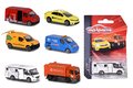 Autíčko mestské City Vehicles Majorette s pohyblivými časťami 7,5 cm dĺžka 6 rôznych druhov