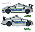 Autíčko policajné s boxom na autíčka Porsche 911 GT3 RS Polizei Carry Case Majorette so zvukom a svetlom a 1 autíčkom