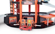Garáž 3 poschodová s výťahom Garage Motor City Plus Majorette s rampou autodielňou a 1 autíčko