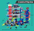 Garáž 6 poschodová s motorizovaným výťahom Super Chase Center Majorette so zvukom a svetlom elektronický vláčik a 4 autíčka od 5 rokov